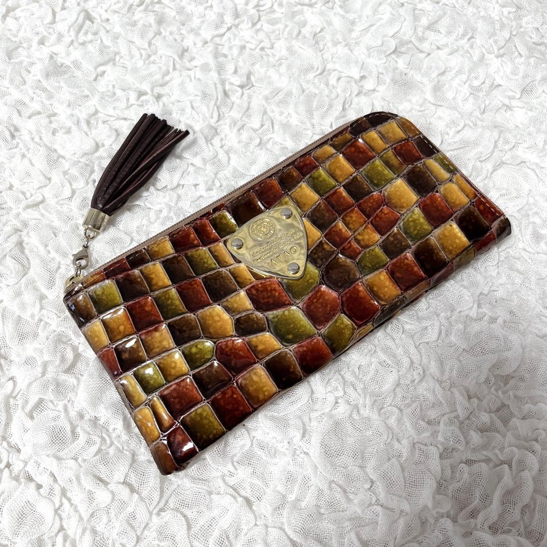 美品✨アタオ リモ ヴィトロ 長財布 セピアボルドー L字ファスナー