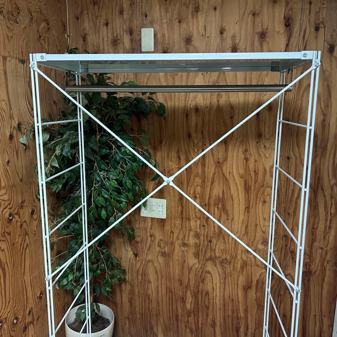 都内23区送料無料❗️ 無印良品　スチールユニットシェルフ　ワードローブ収納付き✨