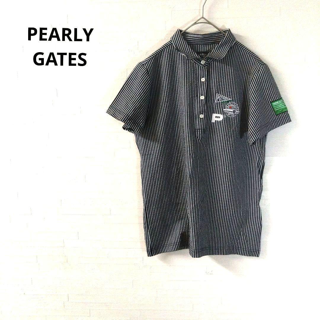PEARLY GATES ポロシャツ ストライプ 半袖 カジュアル - メルカリ