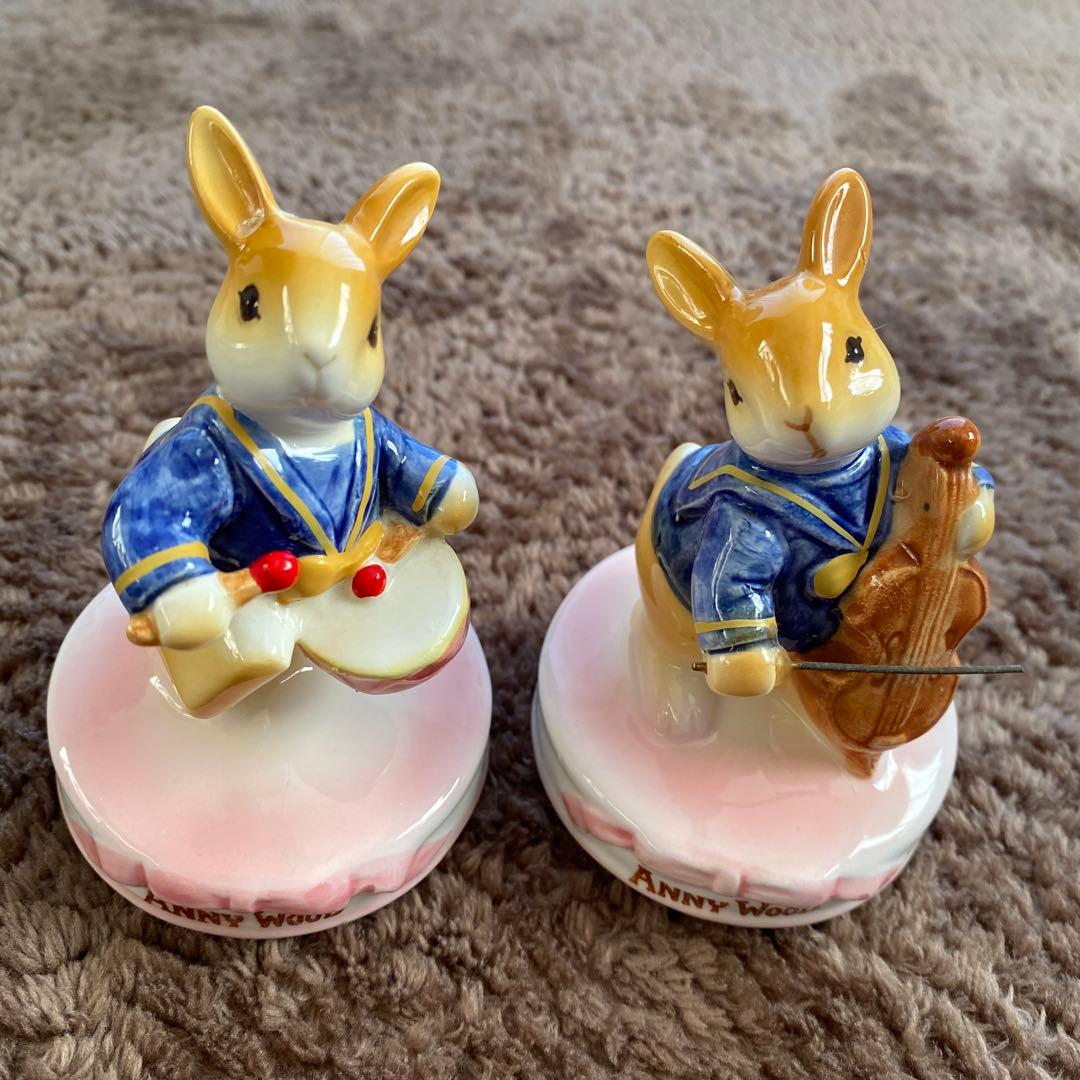 アニーウッド うさぎのオルゴール 2個セット 陶器製 昭和レトロ - メルカリ