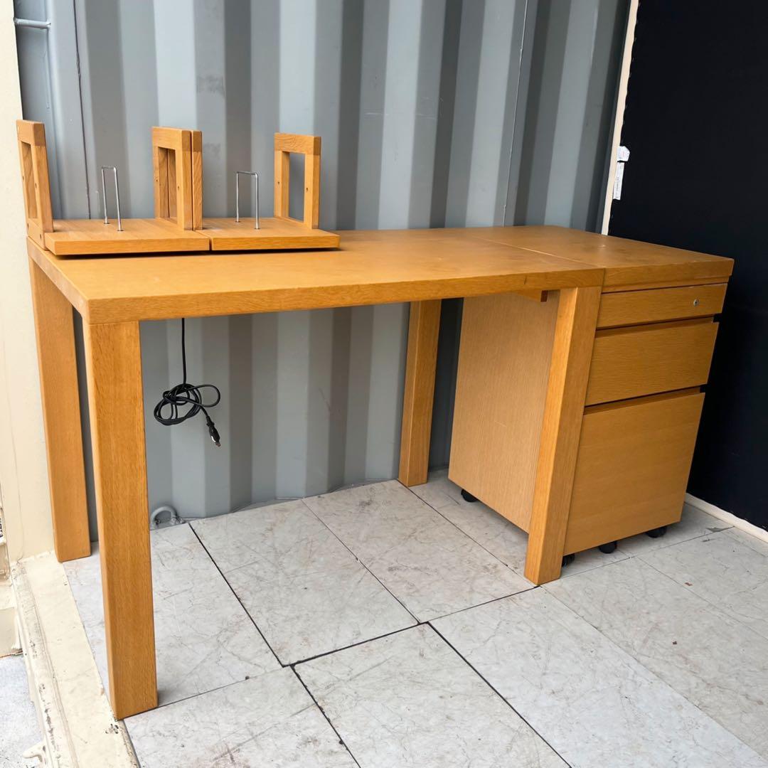 取付無料！カリモク家具 ボナシェルタ 天然木ブックスタンド ワゴン 学習用デスク