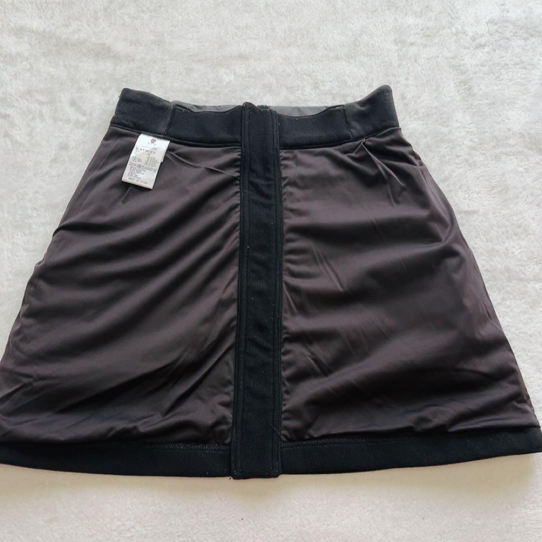 美品　マークアンドロナ　ストレッチ　コーデュロイ　スカート　中綿　ブラック