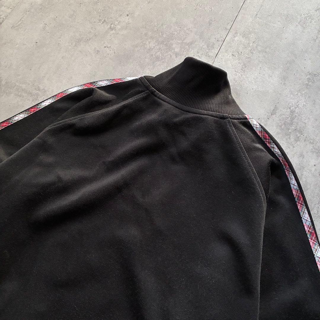 古着 FRED PERRY トラックジャケット 刺繍 サイドライン 黒 L