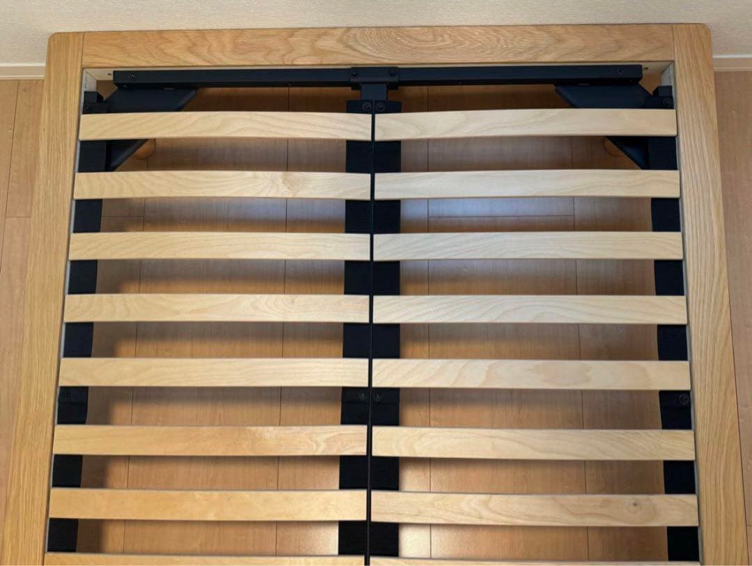 石カコ 無印良品 ベッドフレーム セミダブル 脚付き マットレス付き