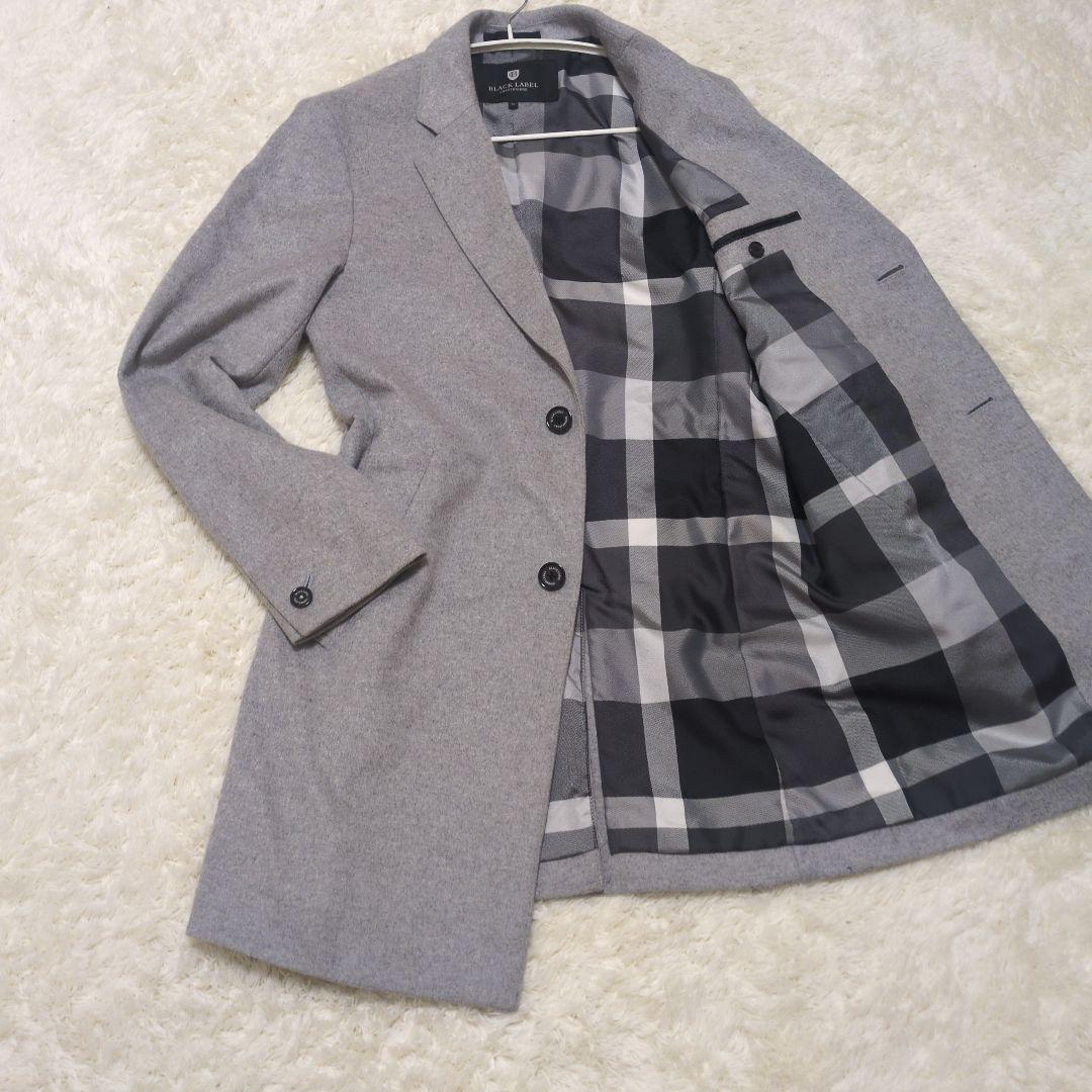 ブラックレーベルクレストブリッジ　チェスターコート　グレー　m カシミヤ