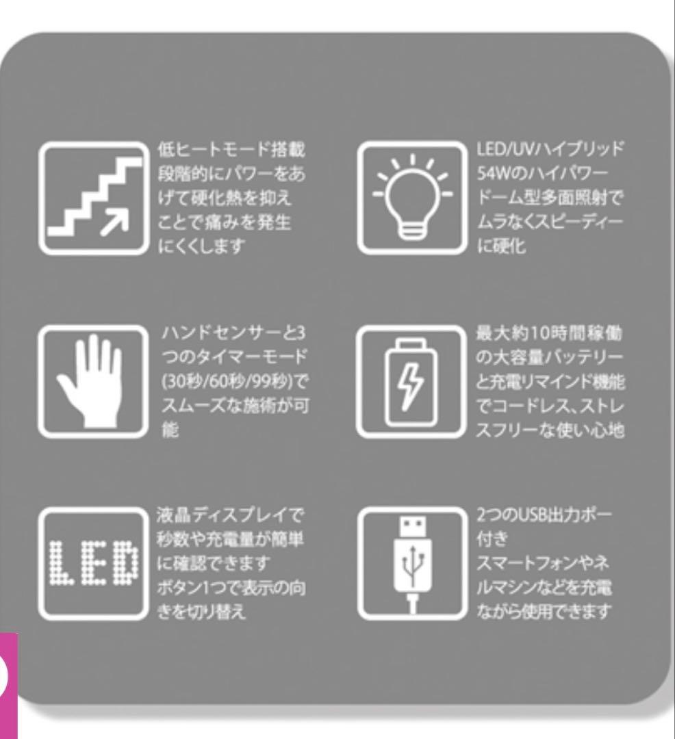 Naility ハイブリッドコードレスジェルネイルライト