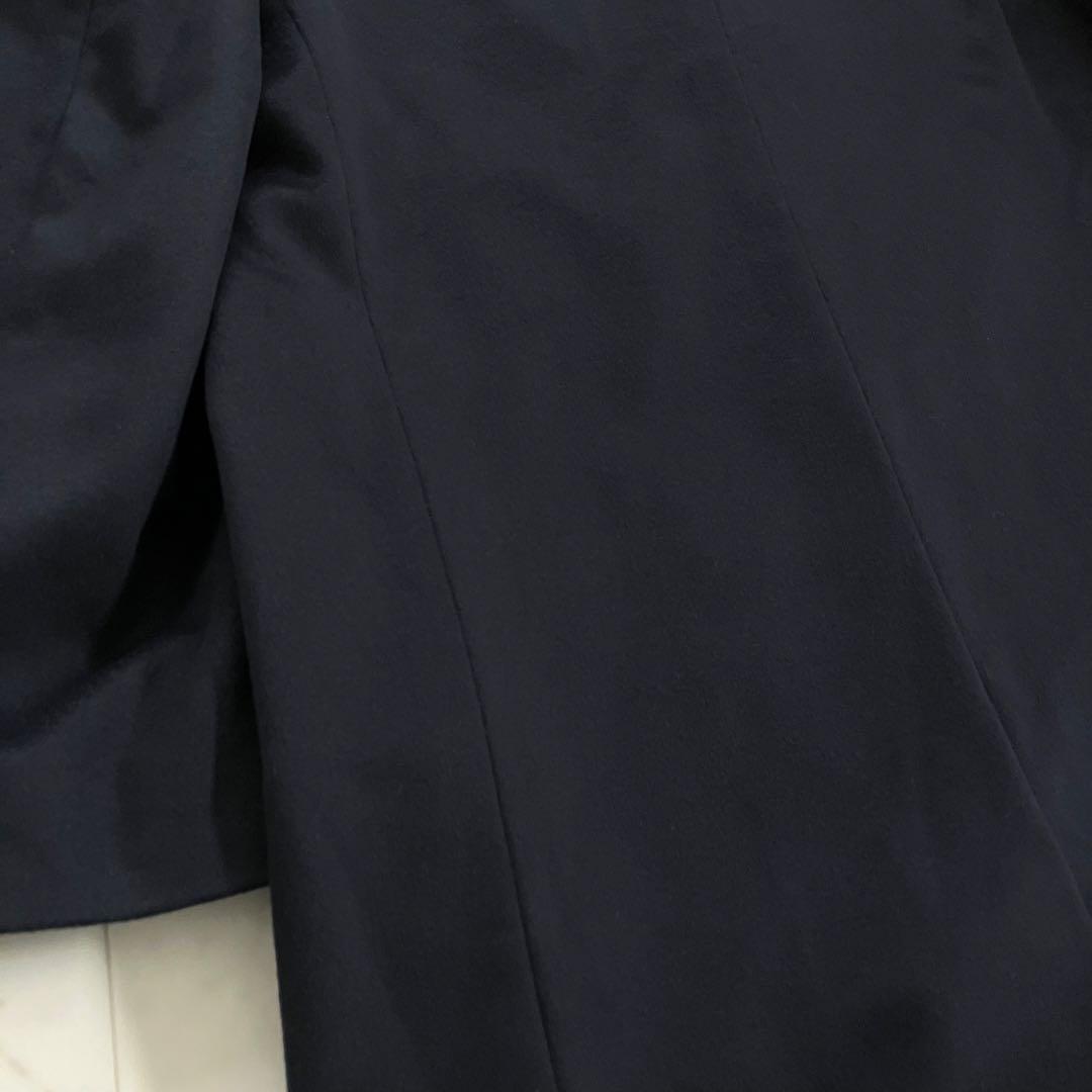 美品 ピュアカシミヤ100% ロングコート 濃紺 2L マキシ丈