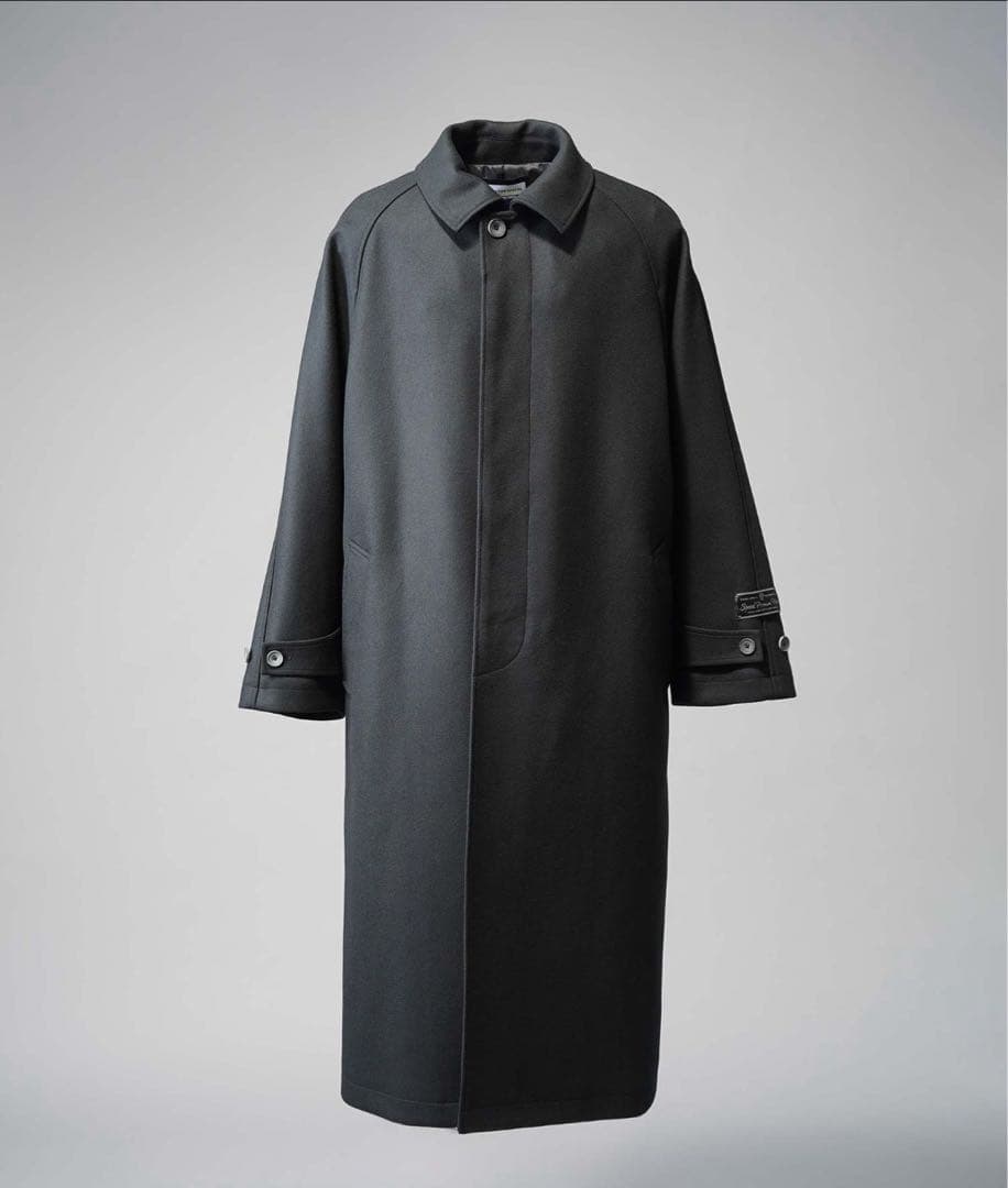メゾンスペシャル Super140s メルトンバルマカンコート 黒 2
