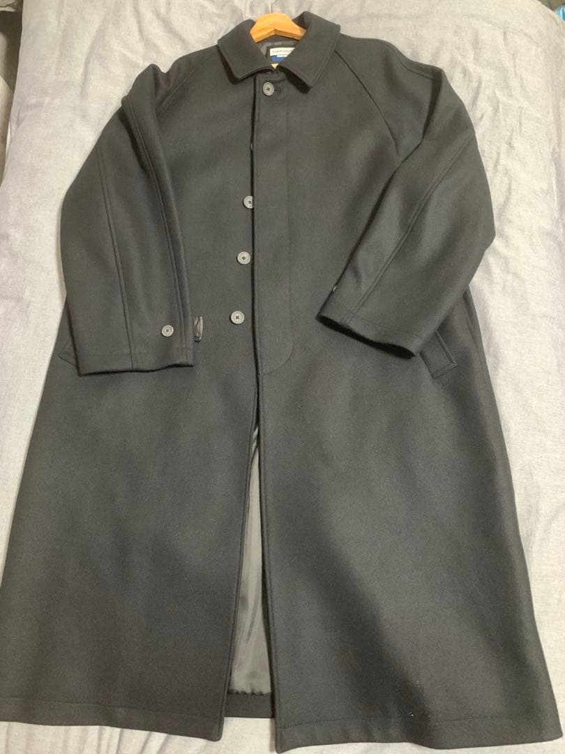 メゾンスペシャル Super140s メルトンバルマカンコート 黒 2