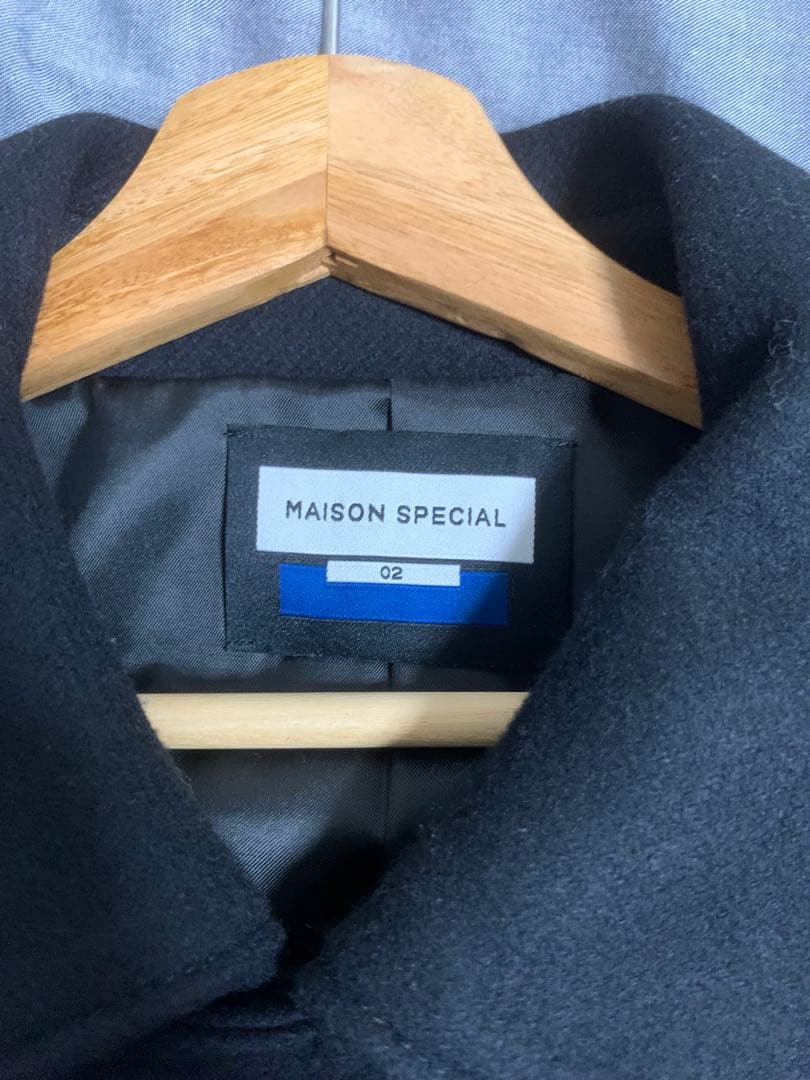 メゾンスペシャル Super140s メルトンバルマカンコート 黒 2