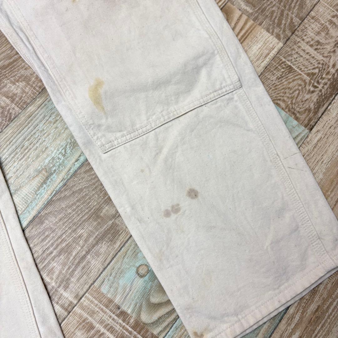 雰囲気抜群 USA製 carhartt ダブルニー ホワイト NAT W38