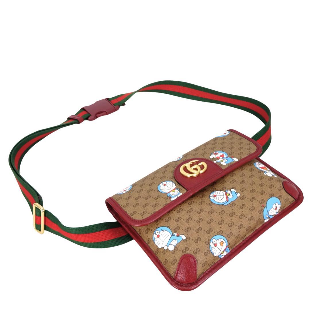 本物 未使用■グッチ■ベルトバッグ ミニ GGスプリーム オフディア ドラえもん