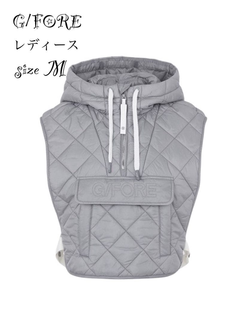 新品未使用新作G/FOREジーフォアレディーキルティングベストsizeMグレー