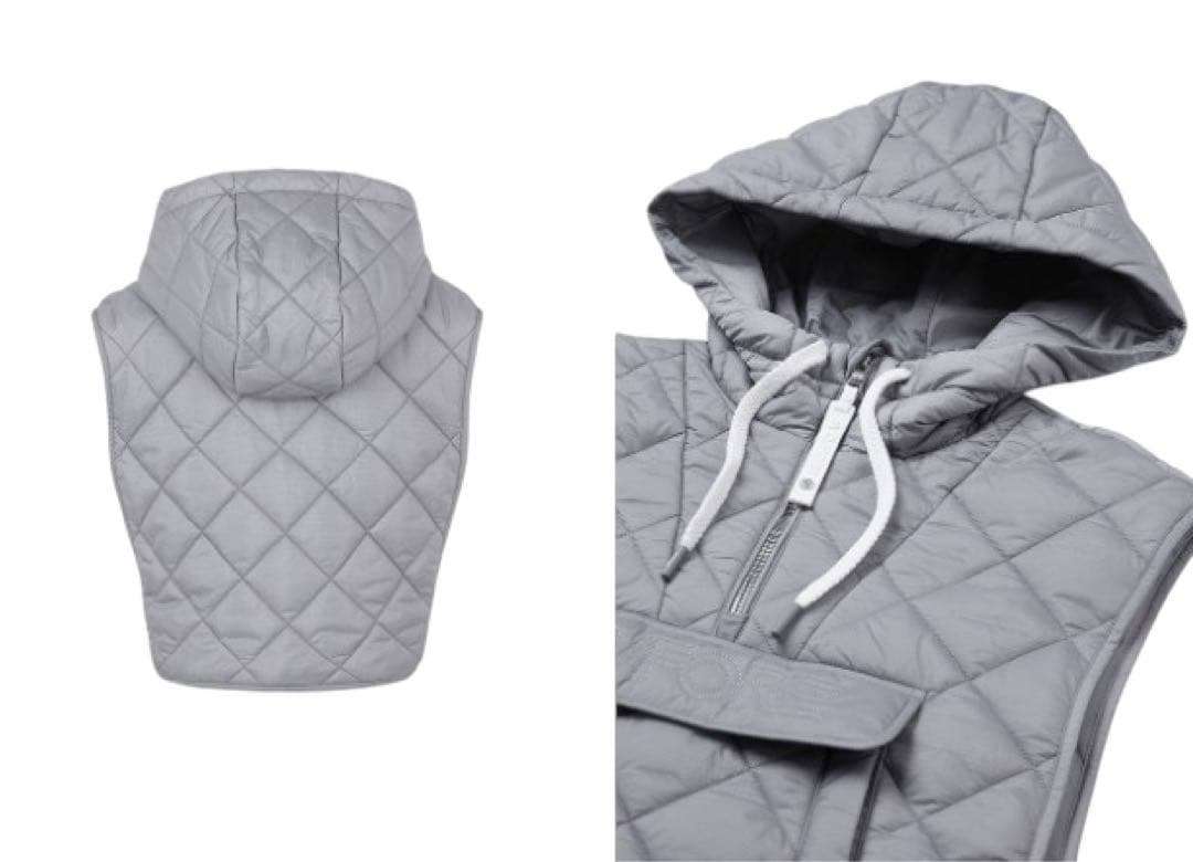 新品未使用新作G/FOREジーフォアレディーキルティングベストsizeMグレー