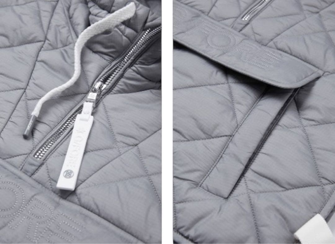 新品未使用新作G/FOREジーフォアレディーキルティングベストsizeMグレー