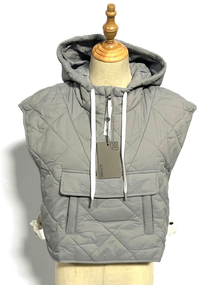 新品未使用新作G/FOREジーフォアレディーキルティングベストsizeMグレー