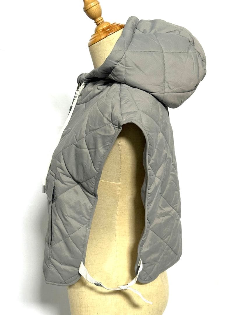 新品未使用新作G/FOREジーフォアレディーキルティングベストsizeMグレー