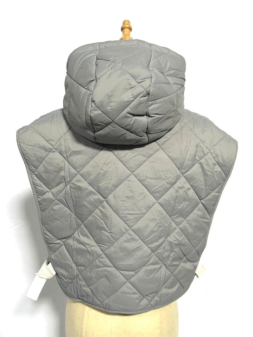 新品未使用新作G/FOREジーフォアレディーキルティングベストsizeMグレー