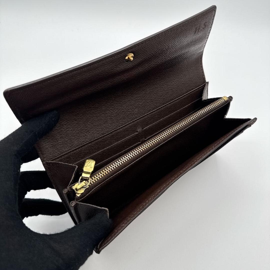 ルイヴィトン ポルトフォイユ サラ ダミエ エベヌ 長財布 N61734