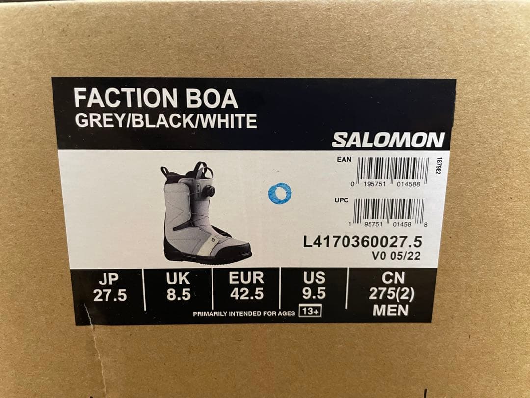 スノーボード 27.5cm SALOMON FACTION BOA