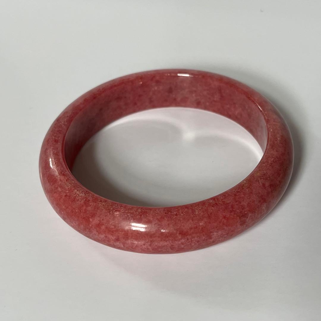 天然石 ロードナイト くり抜き バングル ブレスレット ピンク