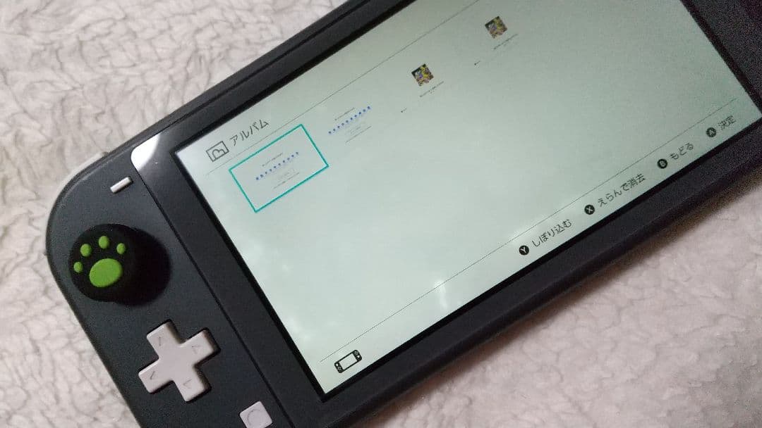 Nintendo SwitchLite グレー肉球カスタムスティック動作品訳あり