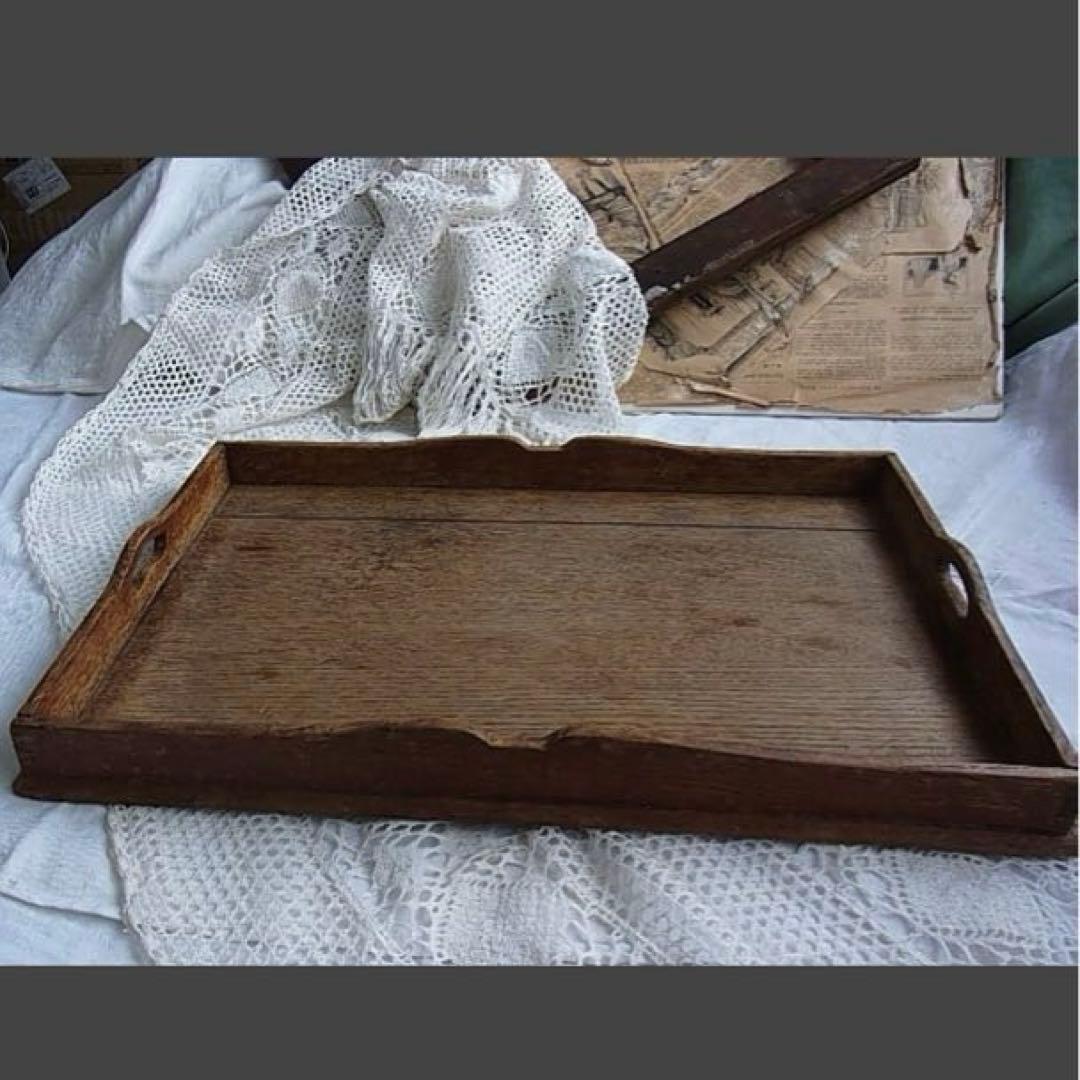 フランスアンティーク大きな木製サービングトレイ　フランスアンティークおぼん