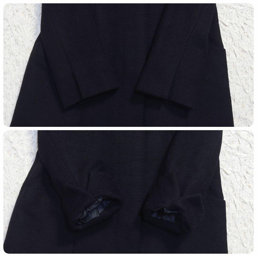 高級カシミヤ100%　23区　スタンドカラーコート　Aライン　黒　38