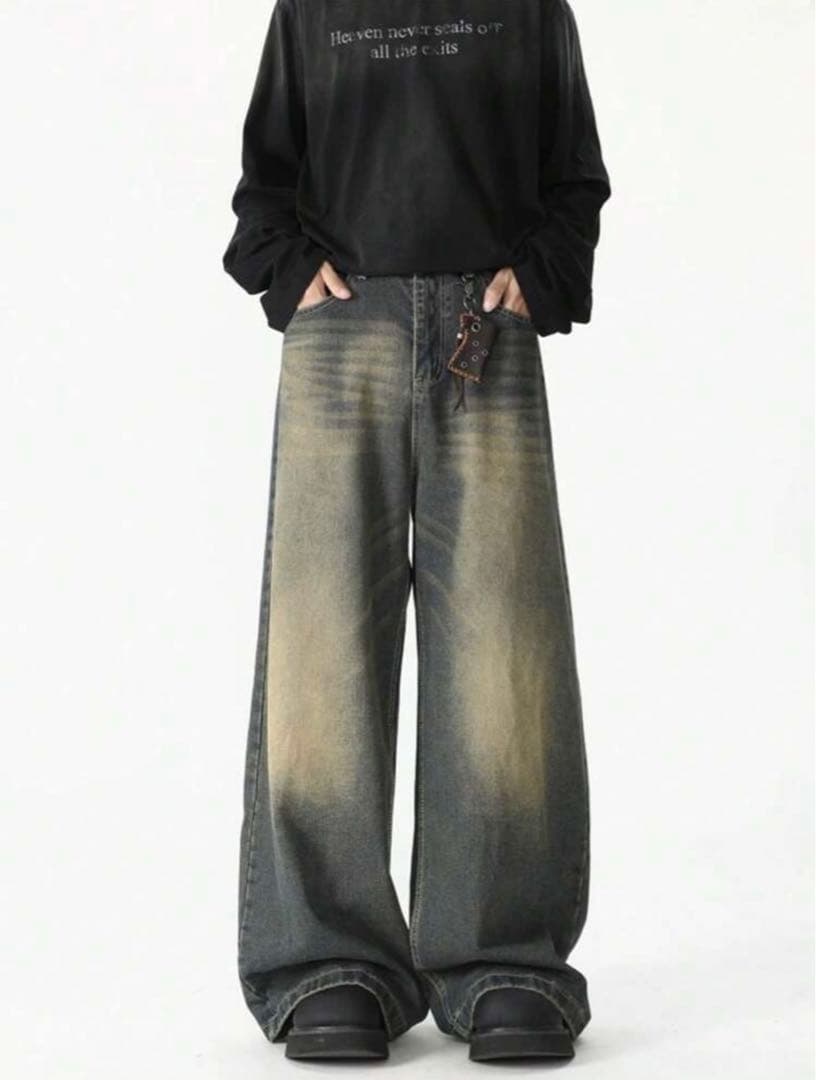 ダークグレー ワイドレッグデニム JieDa ダークグレー ワイドレッグ
