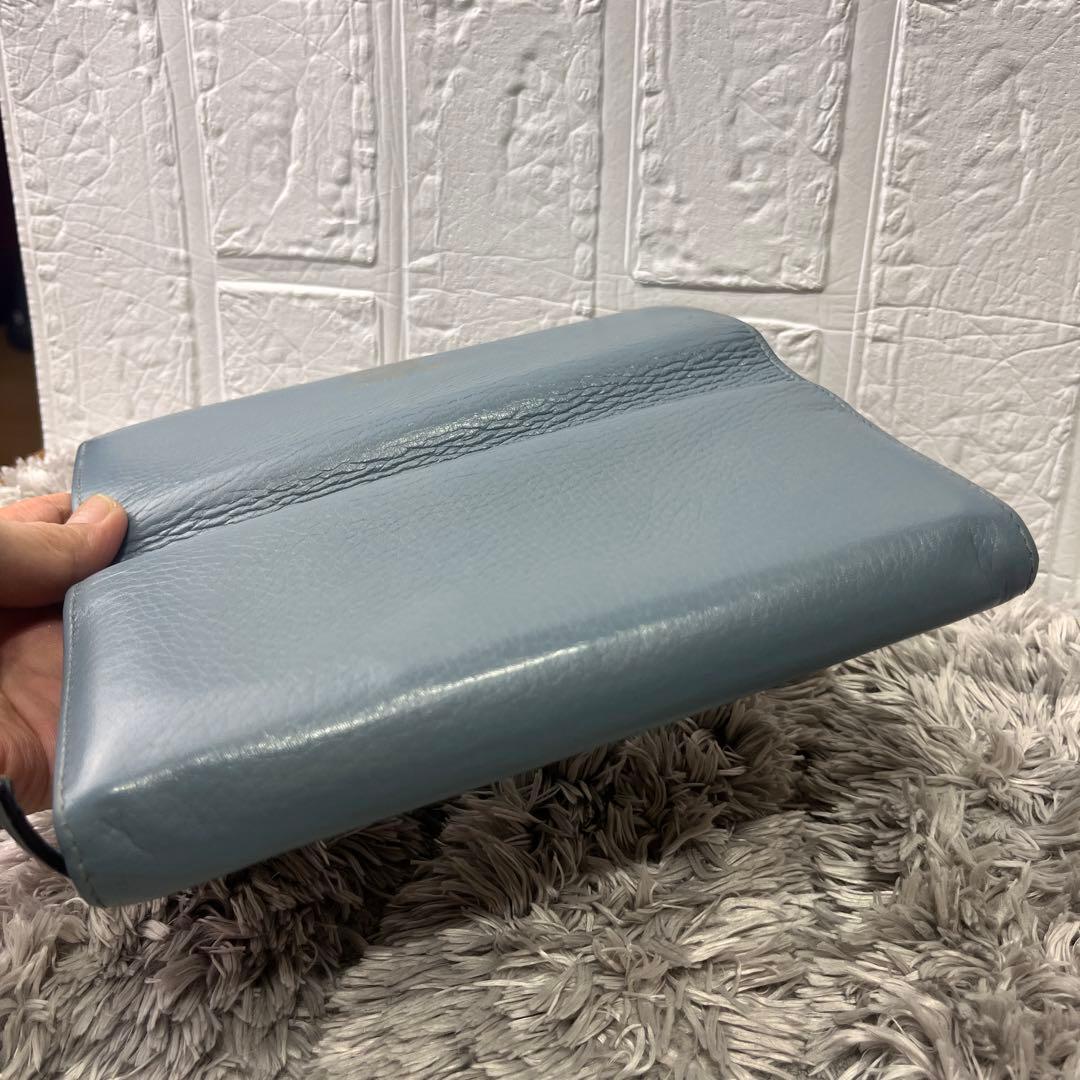 良品✨GUCCI フローラ　長財布　限定品　水色　L字ファスナー　レディース