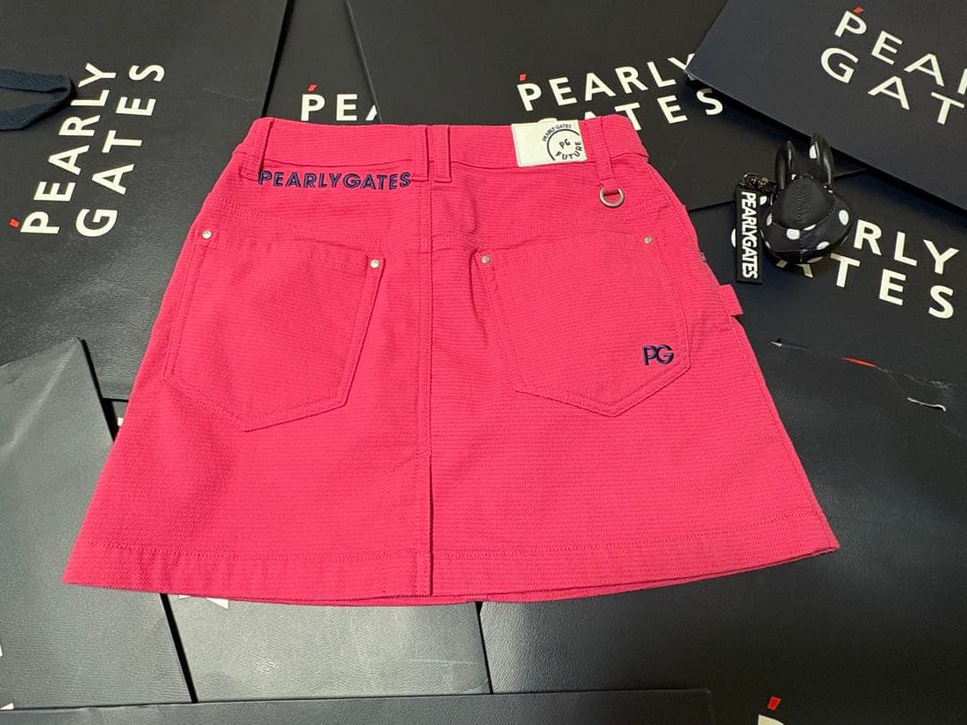 PEARLY GATES ピンク ストライプ スカート