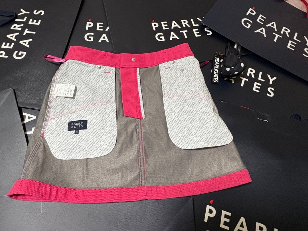 PEARLY GATES ピンク ストライプ スカート