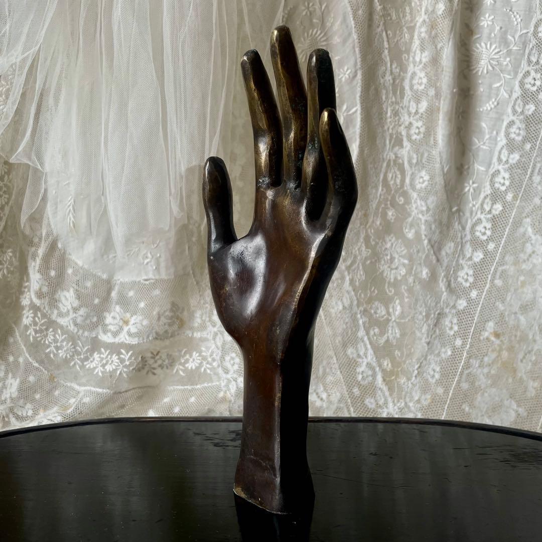 【希少】ブロンズハンドオブジェ　等身大　フランスアンティーク　店舗什器ジュエリー