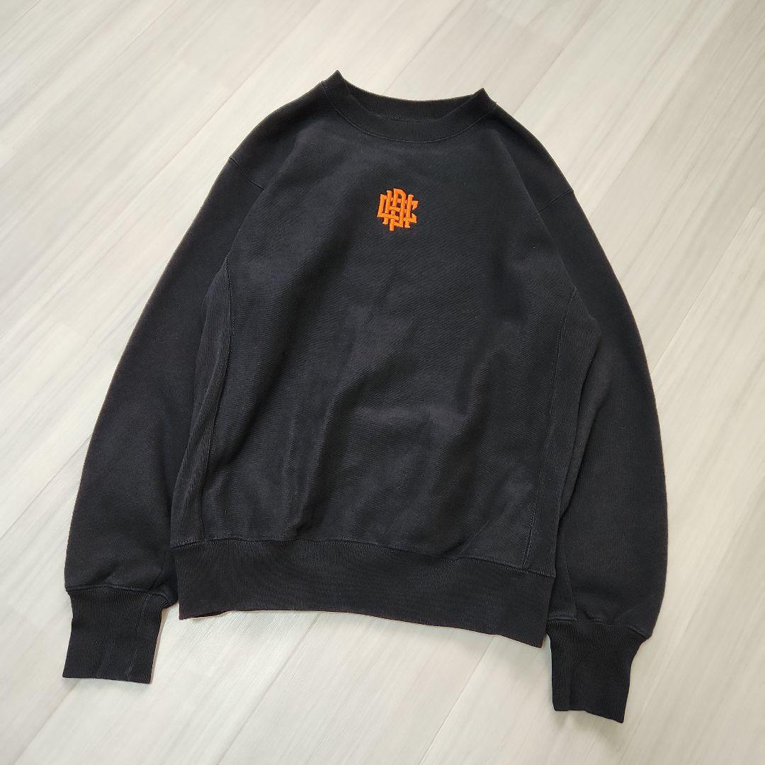 ☆Cph/Golf☆裏起毛OVERLAP LOGO クルースウェットS黒オレンジ