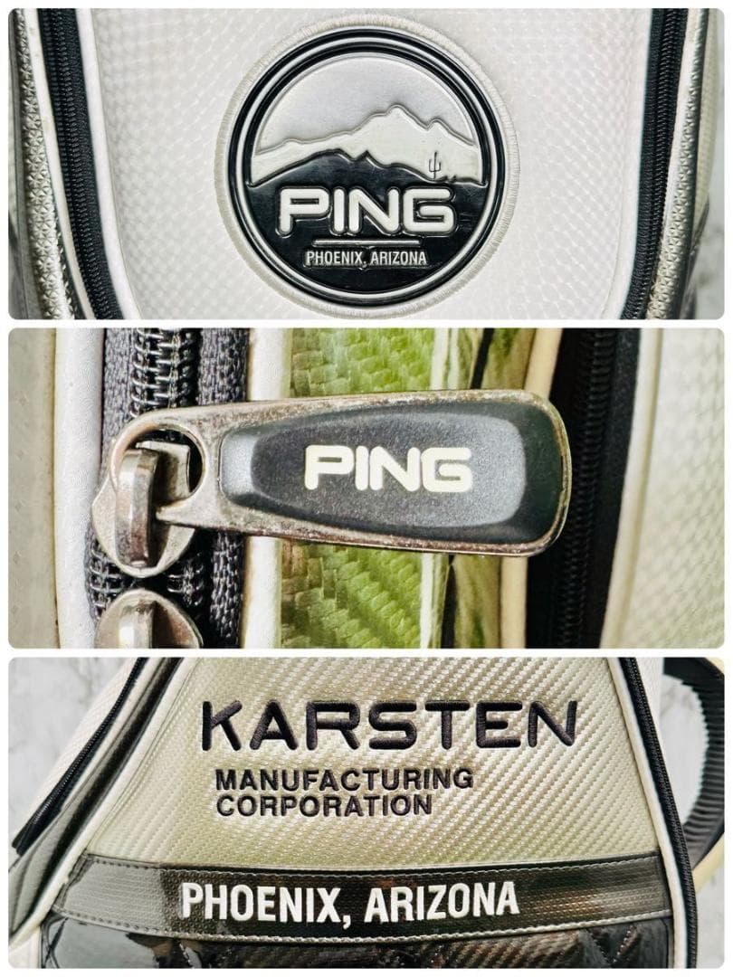 【良品】ピン ミスターピン カート式 キャディバッグ エナメル ブラック