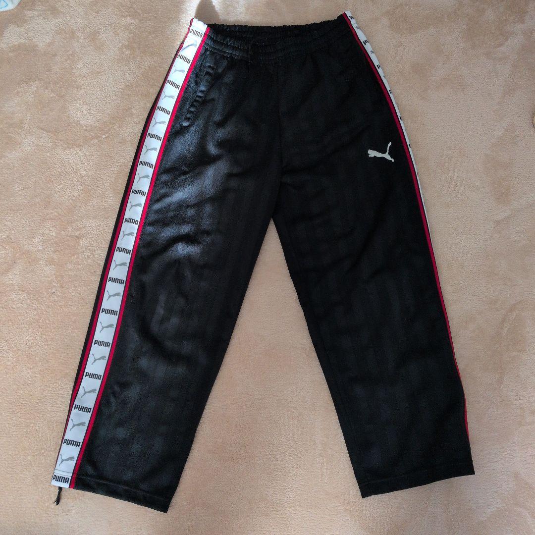 Puma 黒 ジャージパンツ サイドストライプ - メルカリ