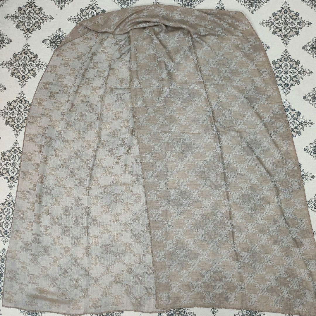 美品 CELINE セリーヌ 超ロングストール ビスコース カシミヤ シルク