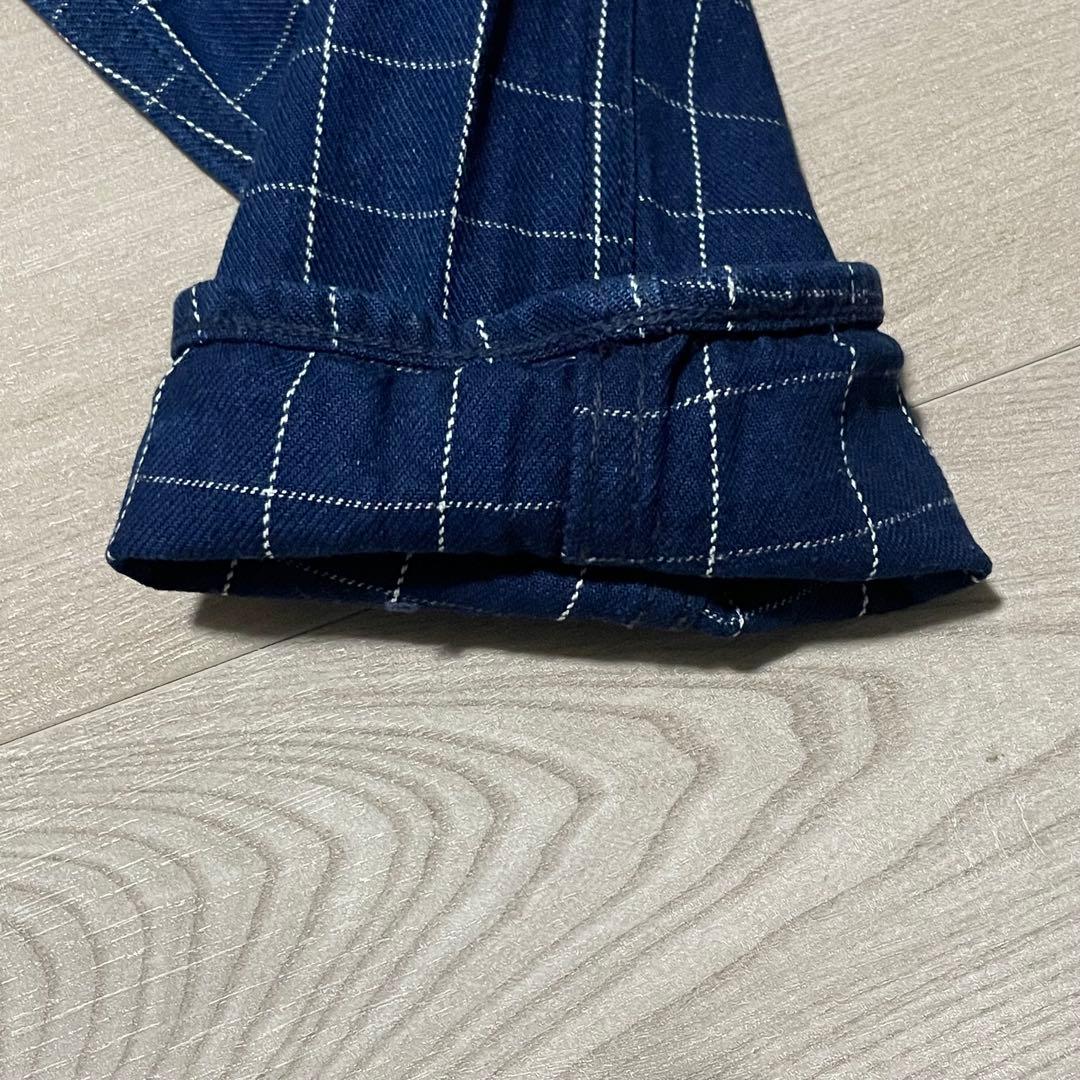 サイズ34 白カモメ ネイビー 5500 チェックエヴィス エビス