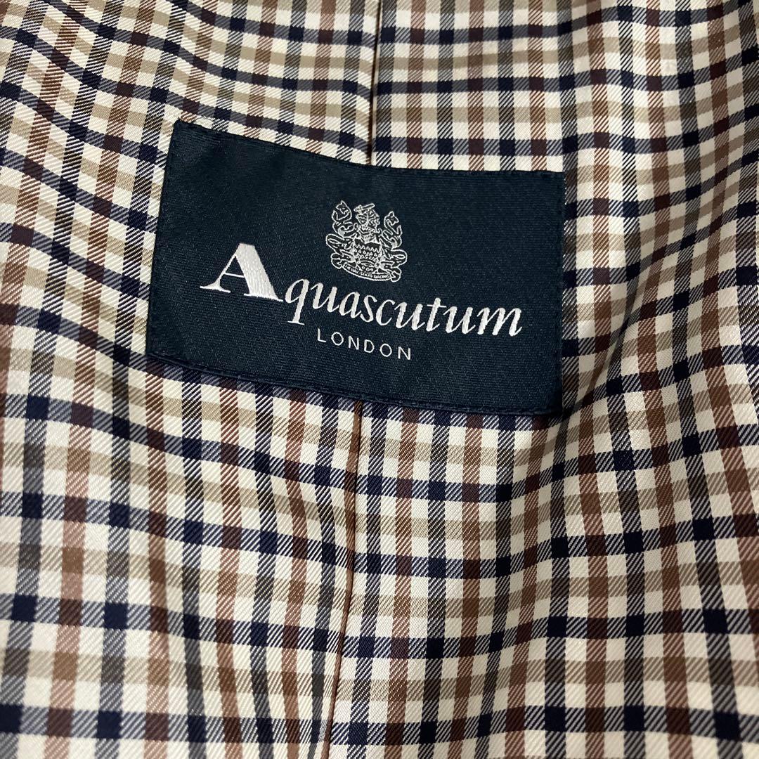 メ*ン様 大きい超美品★Aquascutum フォックスファー付きダウンロングコ