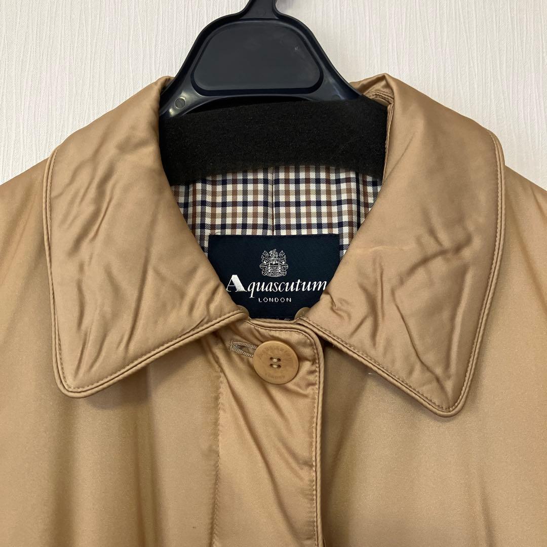 メ*ン様 大きい超美品★Aquascutum フォックスファー付きダウンロングコ