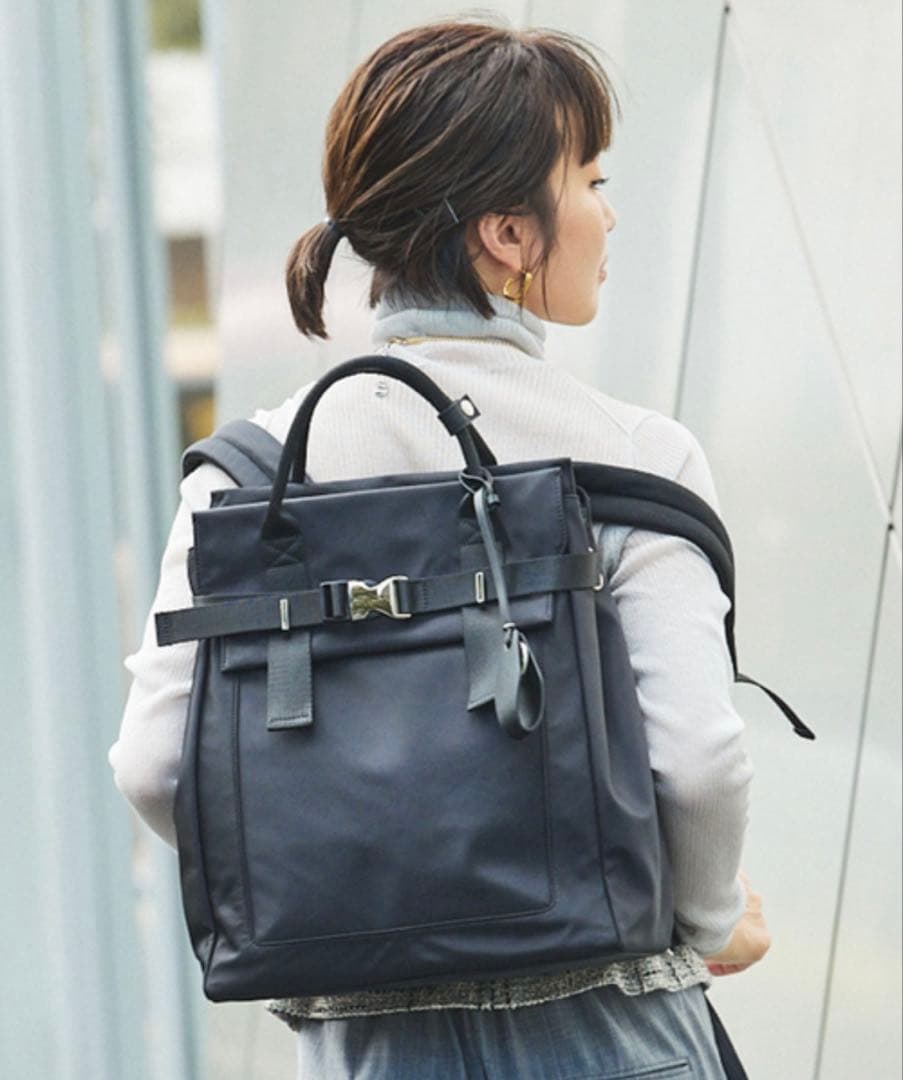 LOWELL Things 2Wayナイロンリュック A4収納可 牛革 ブラック