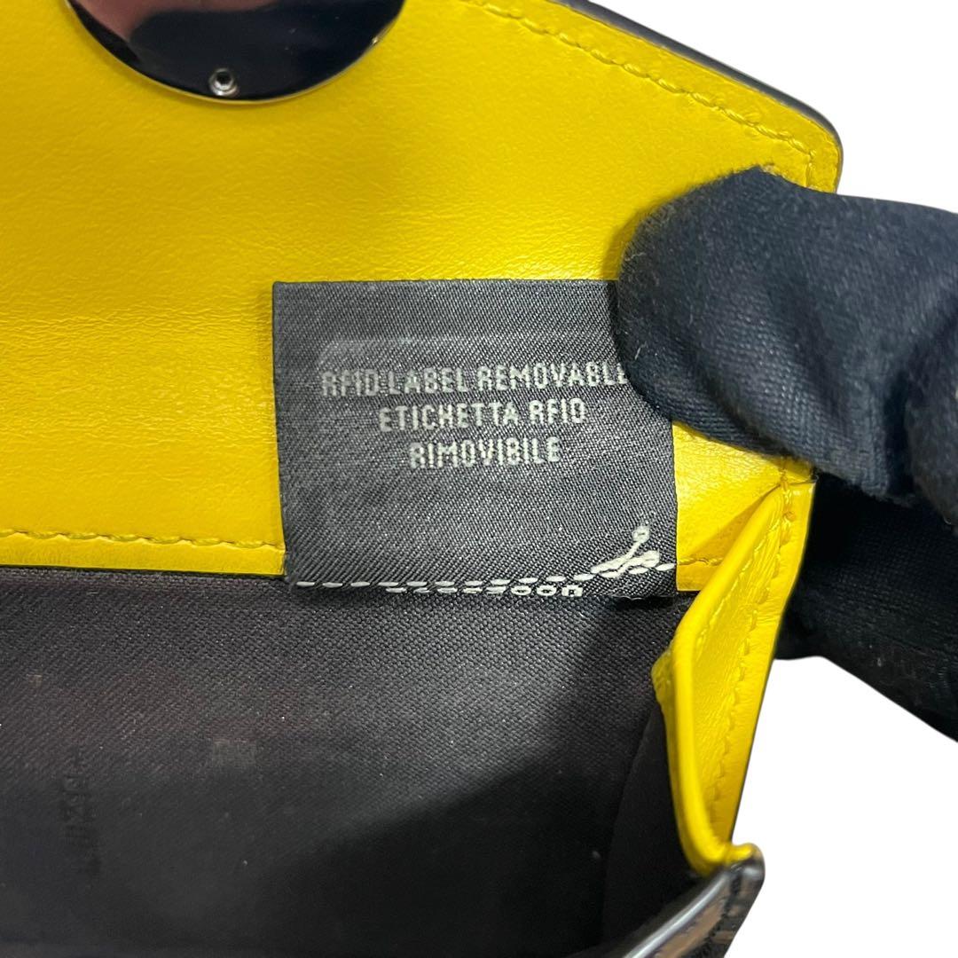 希少✨フェンディ 三つ折り財布 FFロゴ エフイズ エンボス レザー イエロー