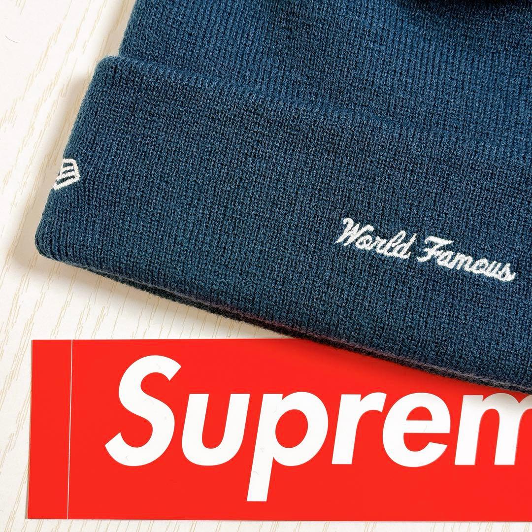 Supreme NEW ERA ニット帽　クロスBOXロゴ　ネイビー　紺