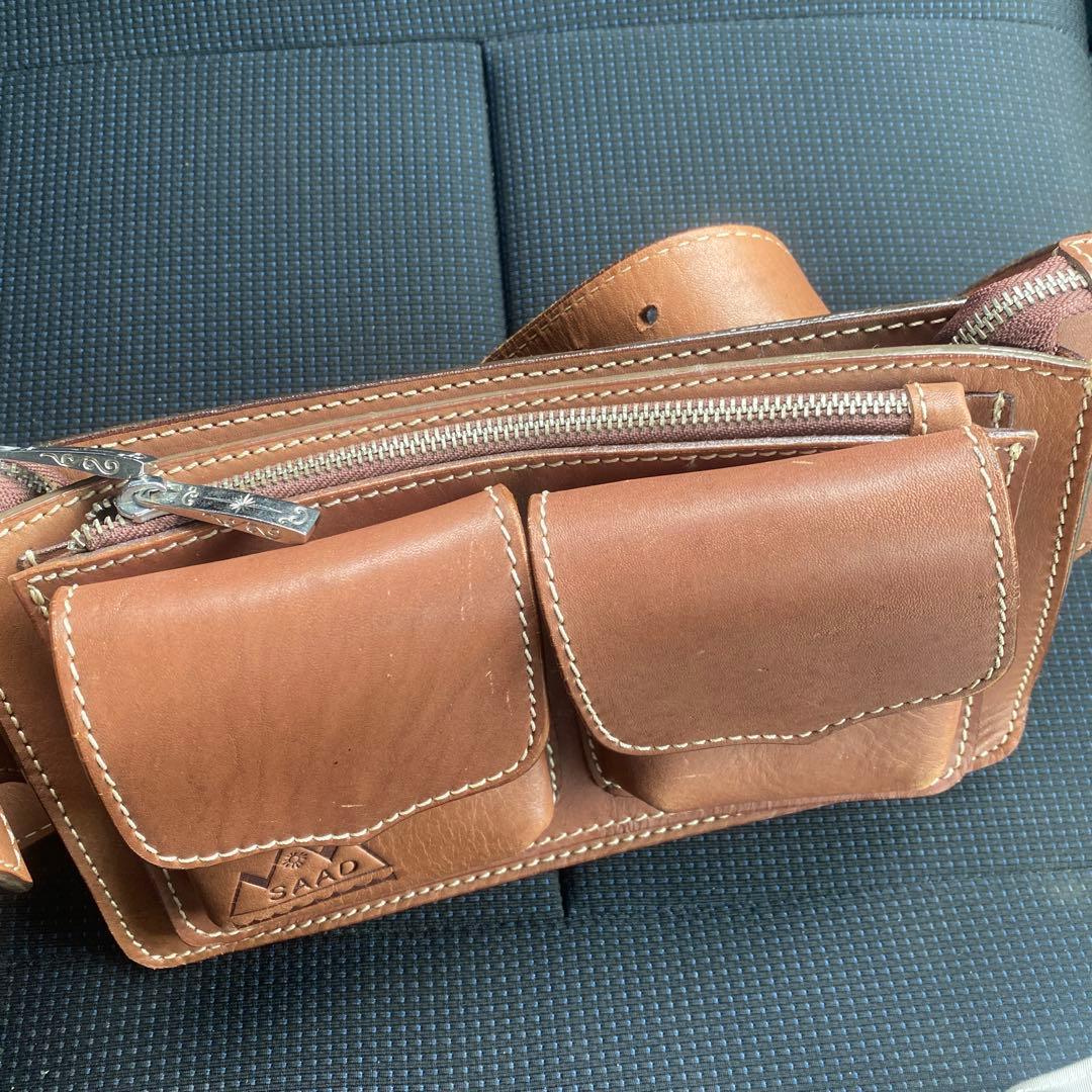 SAADレザー ボディバッグ ブラウン