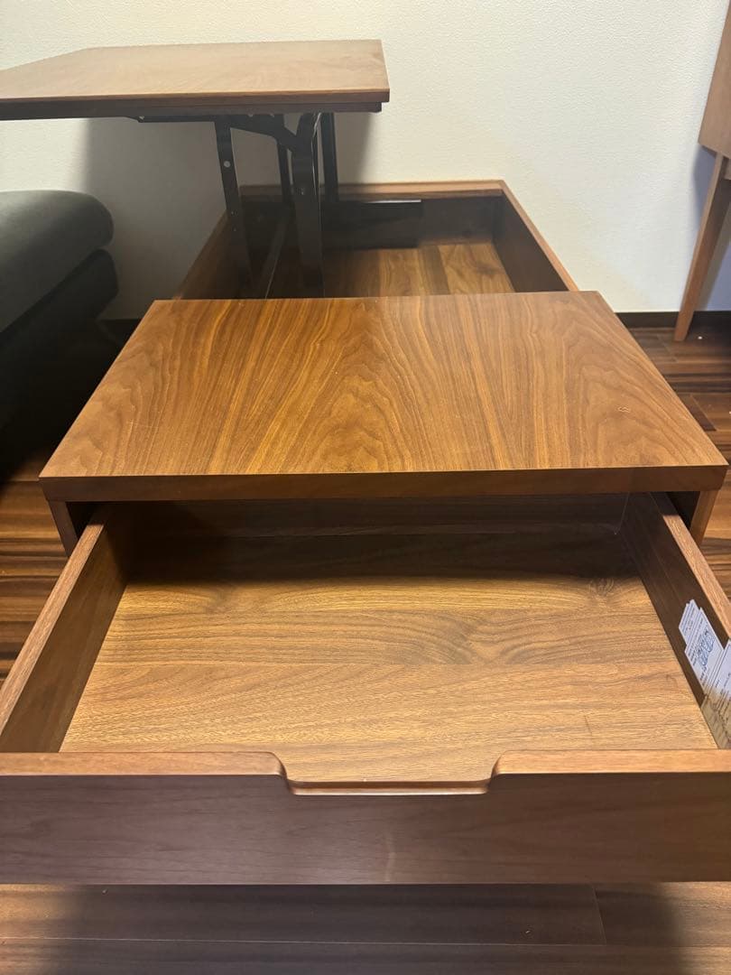ニトリ 昇降 センターテーブル Nヒバリ 120 MBR ミドルブラウン 美品