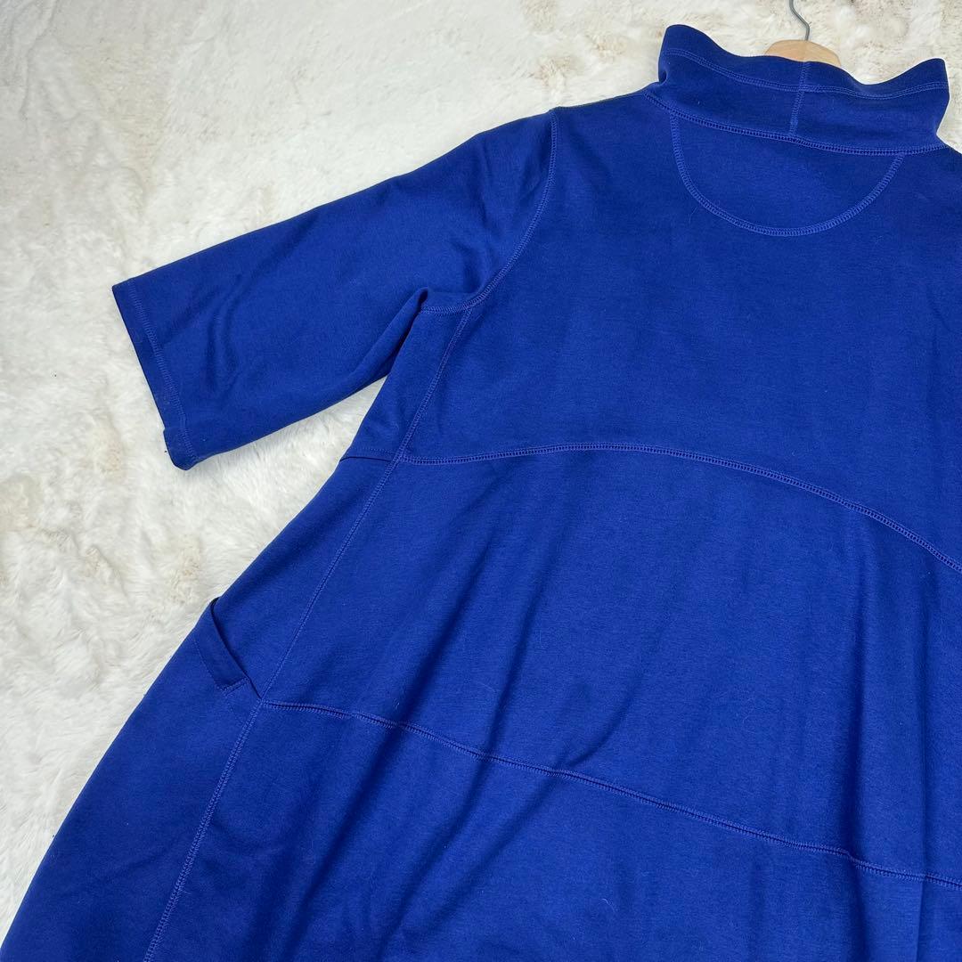 ✨美品✨Ann吉 野菜 ロゴ 刺繍 タートル スウェット ワンピース 青 38