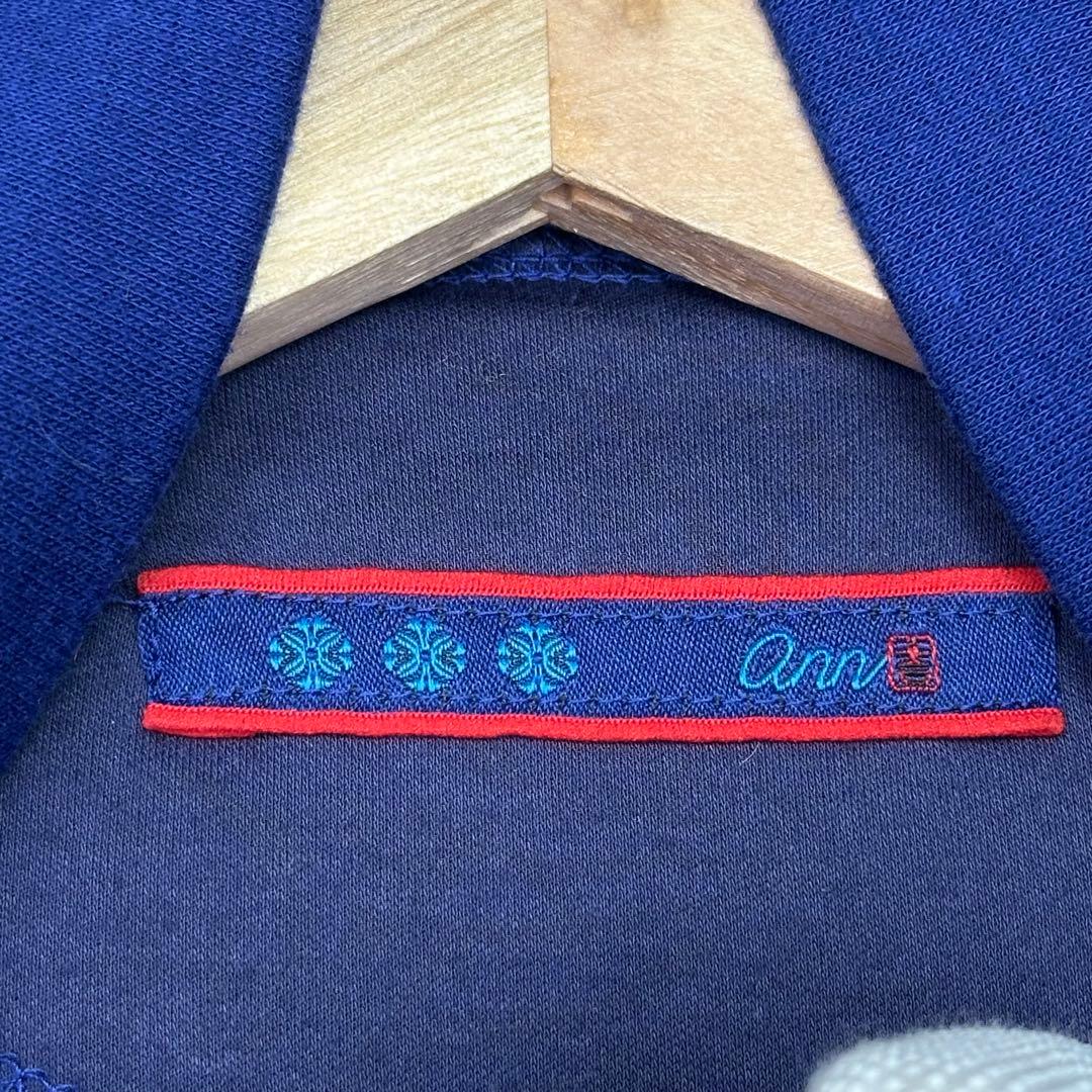 ✨美品✨Ann吉 野菜 ロゴ 刺繍 タートル スウェット ワンピース 青 38
