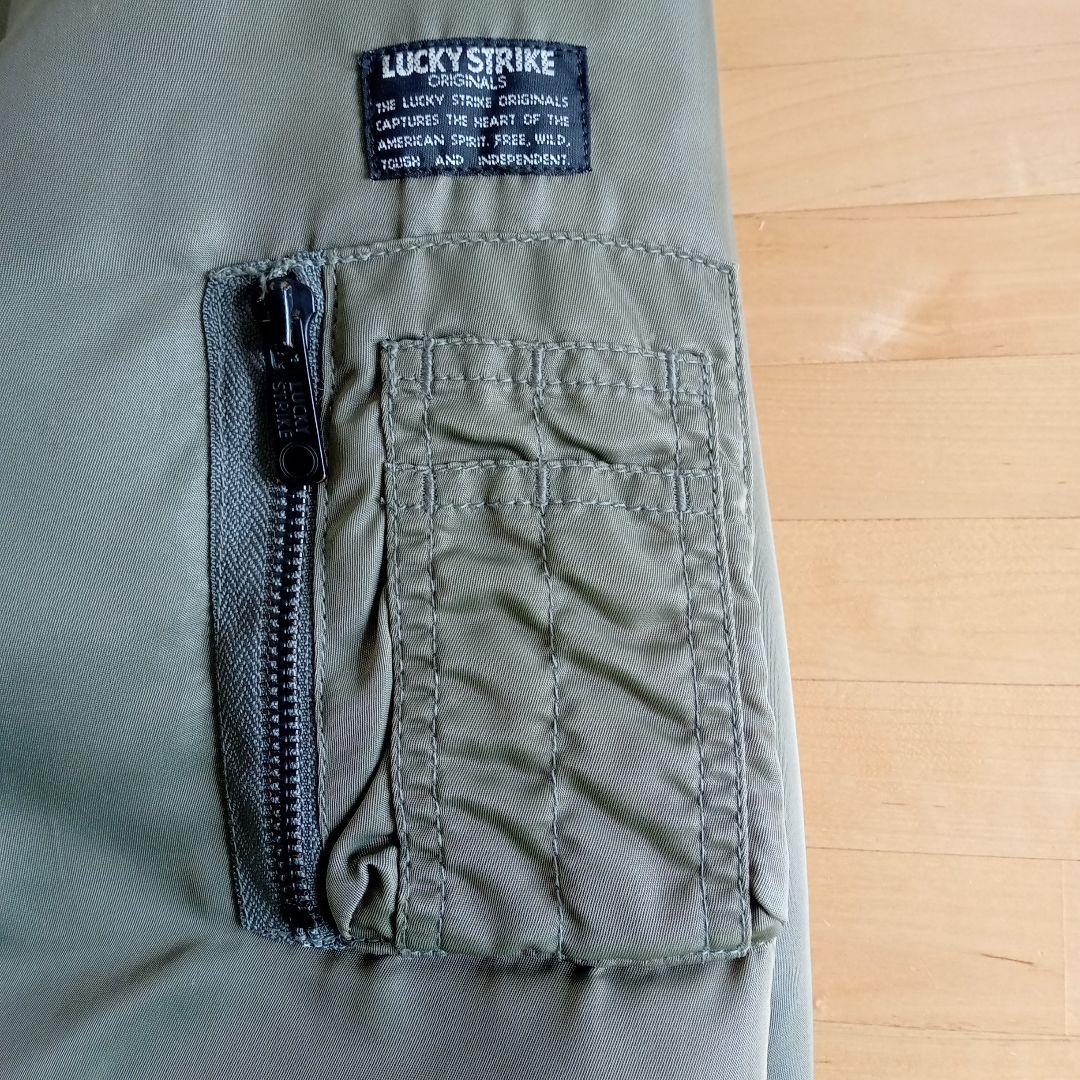 MA-1 フライトジャケット オリーブ　LUCKY STRIKE　かっこいい