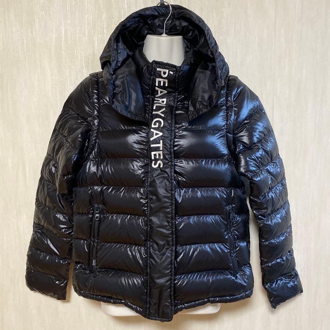 PEARLY GATES ブラックダウンジャケット サイズ1 レディース - メルカリ