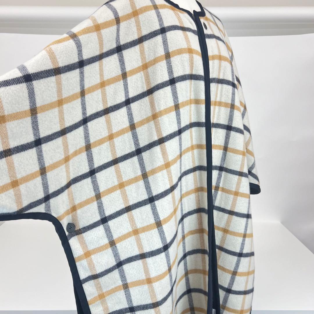 新品　HERMES エルメス　ポンチョ　リバーシブル　ウール　カシミア　ネイビー